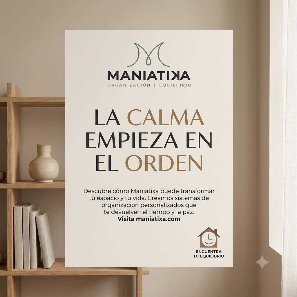 Espacio perfectamente ordenado y organizado por Maniatika